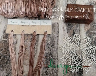 DRIFTWOOD SILK COLLECTION hand dyed silk thread pack for embroidery, cross stitch, punto cruz, point de croix, blackwork