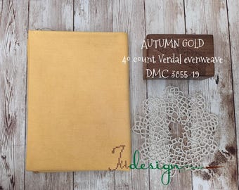 40カウント AUTUMN GOLD 手染め Verdal イーブンウィーブ クロスステッチ、ハーダンガー、ブラックワーク、刺繍作品用 38 x 27 インチ