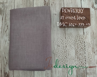 32 count DEWBERRY hand dyed linen for cross stitch, hardanger, blackwork, embroidery works 13x14 inch