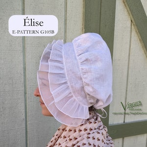 E-PATTERN "Élise" 1770s Cap | G105B | 18th Century | Fancy Cap Pattern | Hand Stitching | Virgil's Fine Goods Historical Sewing Patterns