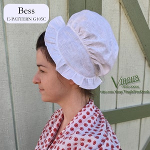 E-PATTERN "Bess" Cap 1770s | G105C | 18th Century Millinery | Simple Cap Pattern | Virgil's Fine Goods Historical Sewing Patterns image 3