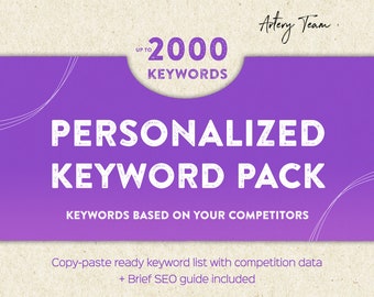 Etsy SEO personalized keyword pack for your Etsy shop - based on your top 5 competitors - Up to 2000 Tags for your Etsy shop - Etsy SEO