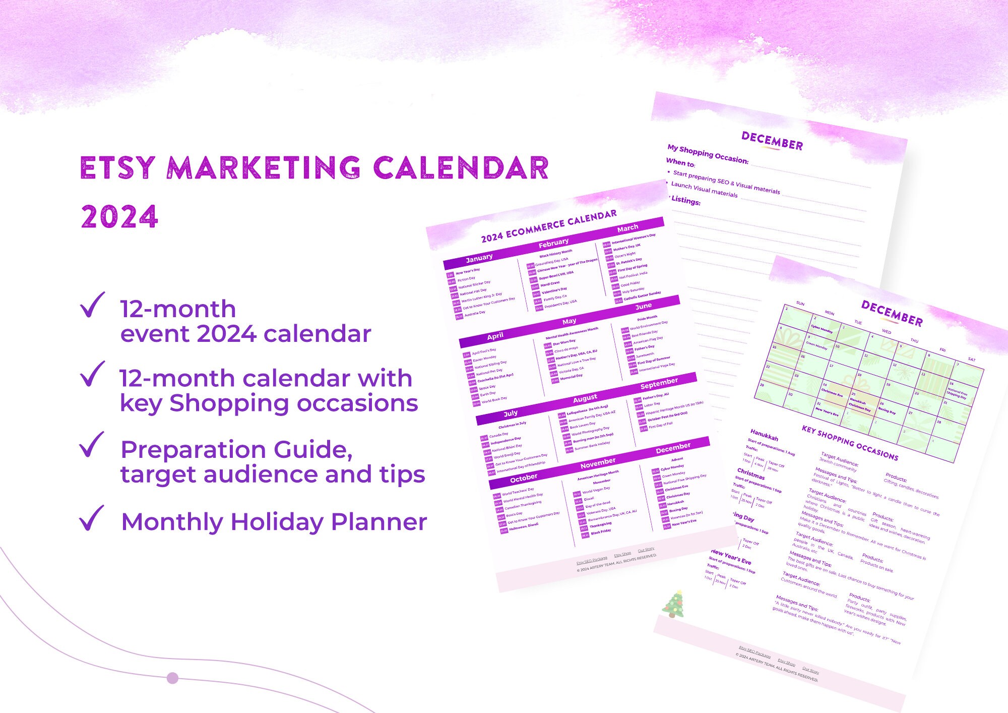 Etsy Marketing Calendar for 2024 Holiday Calendar PDF Download Etsy Holiday  Calendar and Planner - Etsy