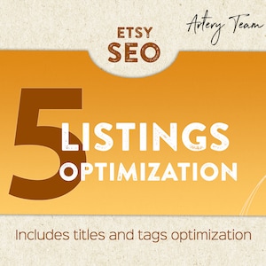 Etsy SEO help for 5 items 2024 Etsy marketing and shop critique to grow your store Bring more visitors with this SEO service pack image 1