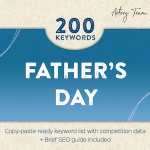 Etsy keywords for Father's Day 2026 - SEO help to bring more traffic to your store - Grow your shop with the top ranked Etsy tags and titles