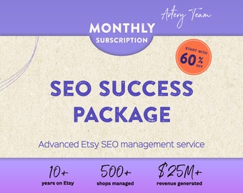 Etsy Monthly SEO marketing service pack - Keywords research and listing help to sell more on Etsy -Guide to bring more visitors to your shop