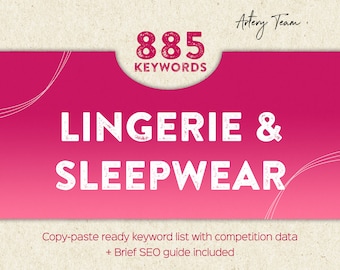 Etsy tags and titles for lingerie and sleepwear - The best SEO keywords in 2026 - Etsy SEO guide and Etsy business development