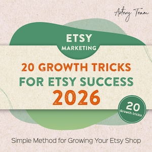 20 trucos para crecer y tener éxito en Etsy, Impulsa tus ventas en Etsy, Plan de éxito en Etsy, 20 consejos de marketing en Etsy, Guía del vendedor de Etsy, Cómo vender en Etsy
