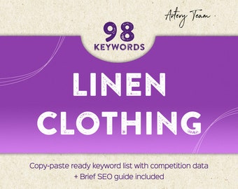 Etsy keywords for linen clothing in 2024 - Top ranked title and tags for linen tops, dresses, tunics - Keyword research and listing help