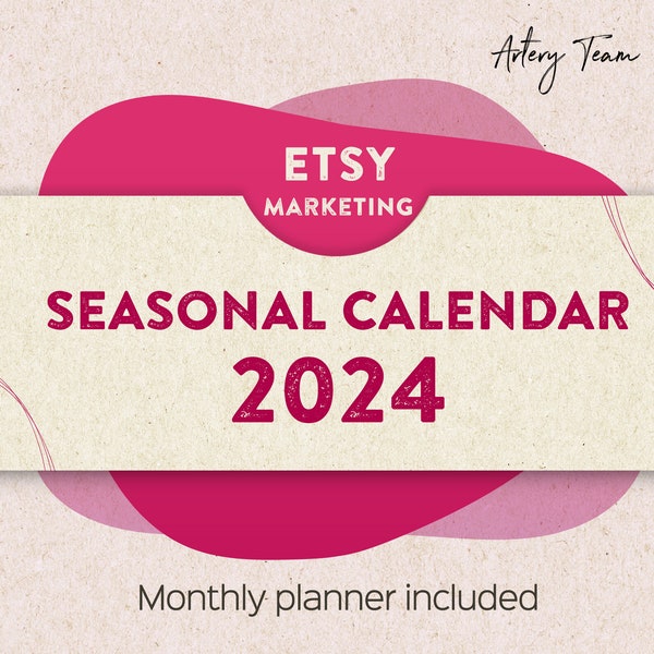 Etsy Marketing Kalender für 2024 - Urlaubskalender PDF Download - Etsy Feiertagskalender und Planer