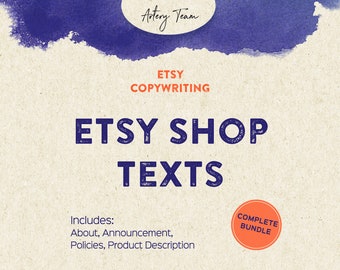Etsyマーケティングおよびコピーライティングサービス2026 - EtsyショップのAboutセクション、アナウンスメッセージ、商品説明用のテキスト