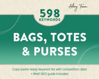 Etsy Top ranked keywords for bags in 2026 - Keyword research for totes & purses - SEO help and guide for your Etsy store