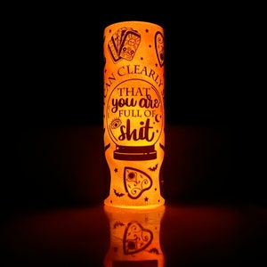 Crystal Ball, Glow in the Dark, Tarot, Witch, Tumbler, "I Can Clearly See That You Are Full of Sh*t" Halloween, Magic, 20-oz with lid/straw