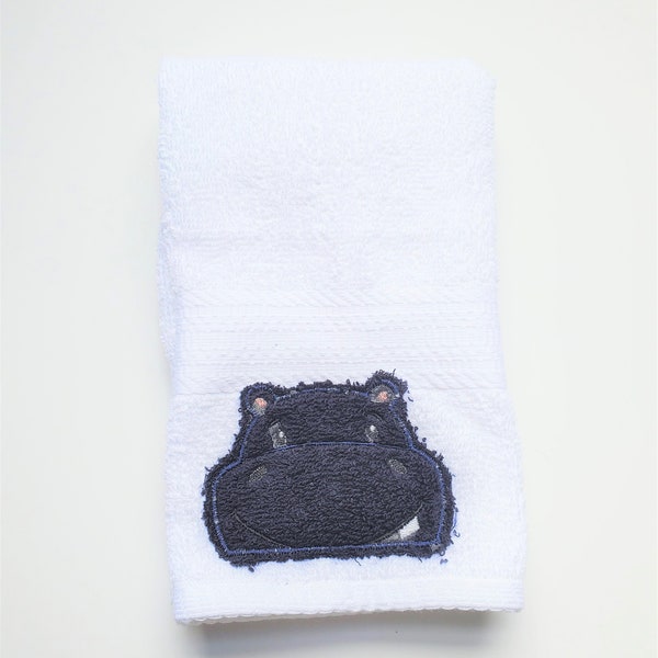 Hippo - Hand Towel - Hippo Hand Towel - Gift for Kids - Bath Towel