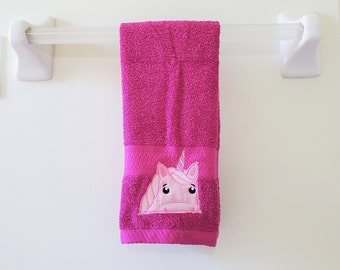 Pink Unicorn Hand Towel