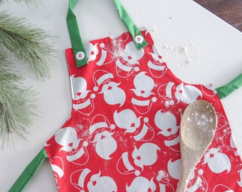 Christmas Apron, Santa Apron, Toddler Apron, Toddler Gift