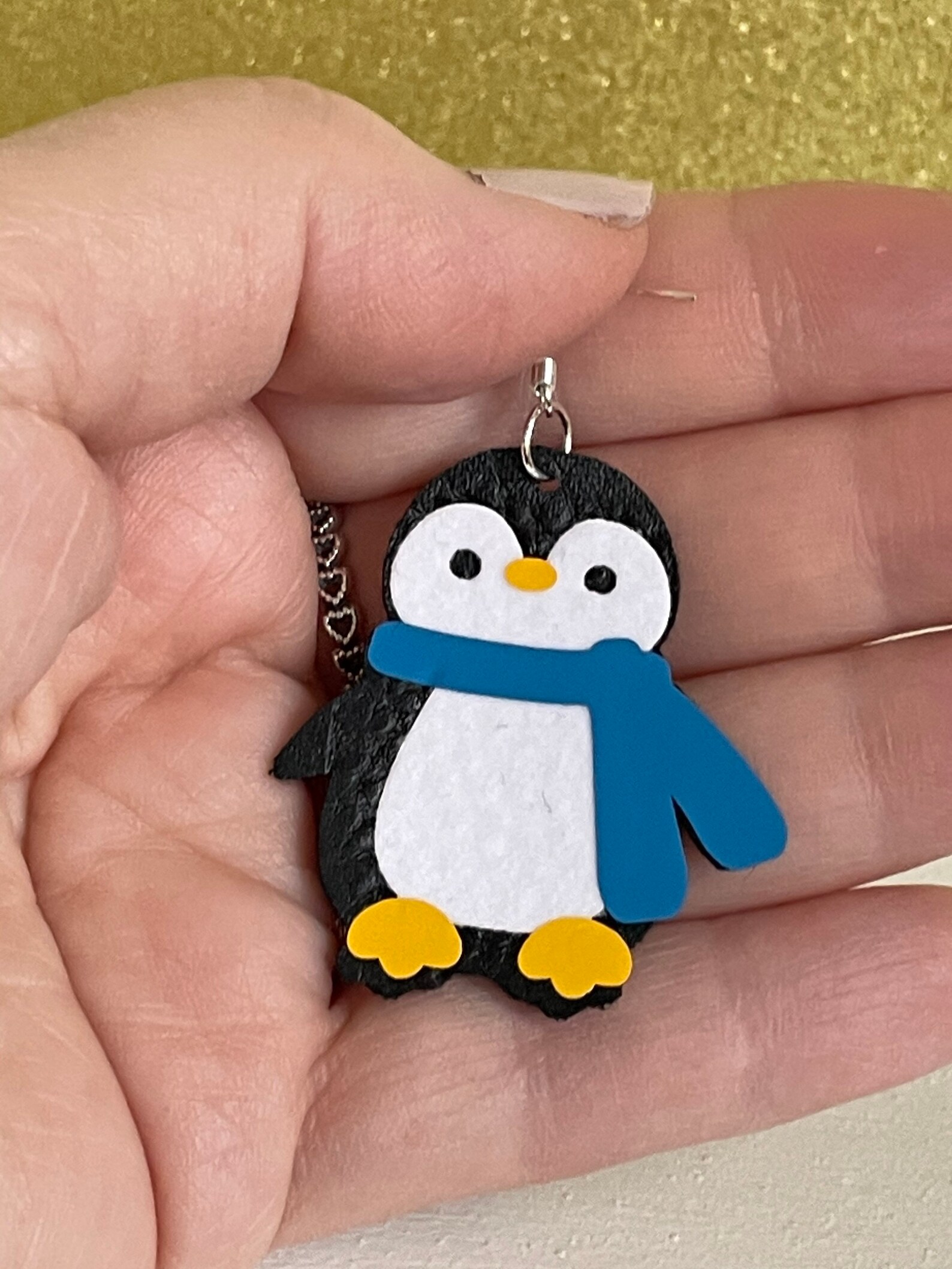 Penguin earrings faux leather penguin earrings animal Etsy.de