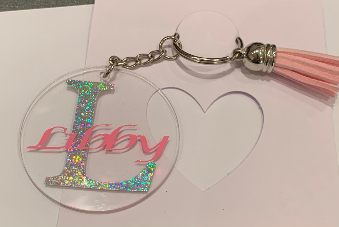 Personalised name key ring initial key ring Etsy