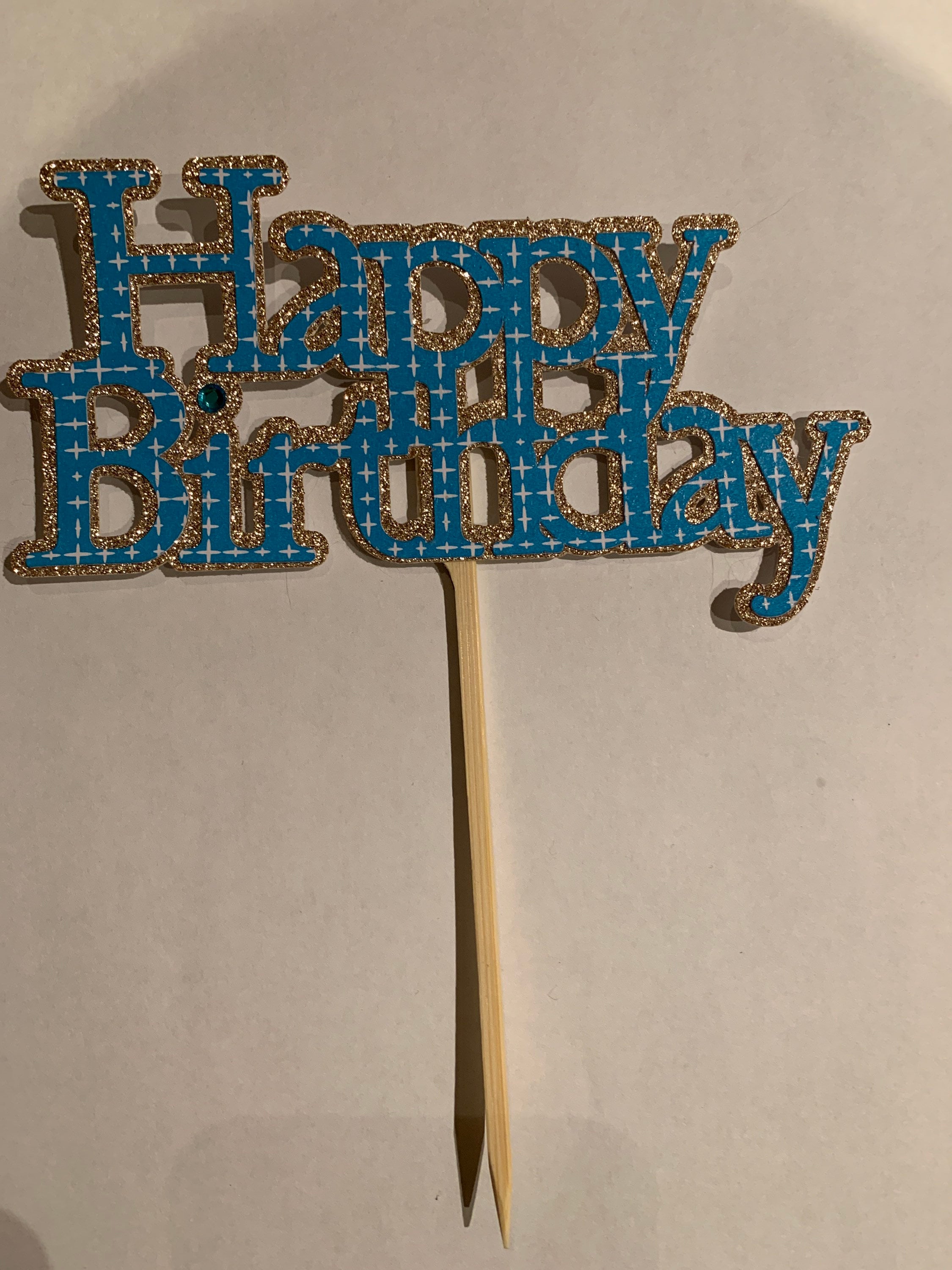 Happy birthday cake topper glitter cake topper Etsy