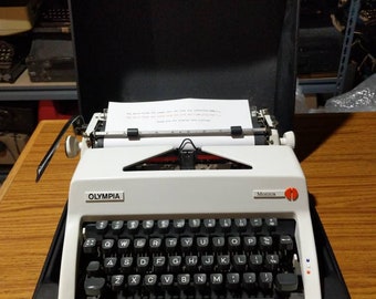 Green Olive Black Travel Typewriter Working Typewriter Green Typewriter Manual Typewriter Olympia Monica 70s Office Home Decor