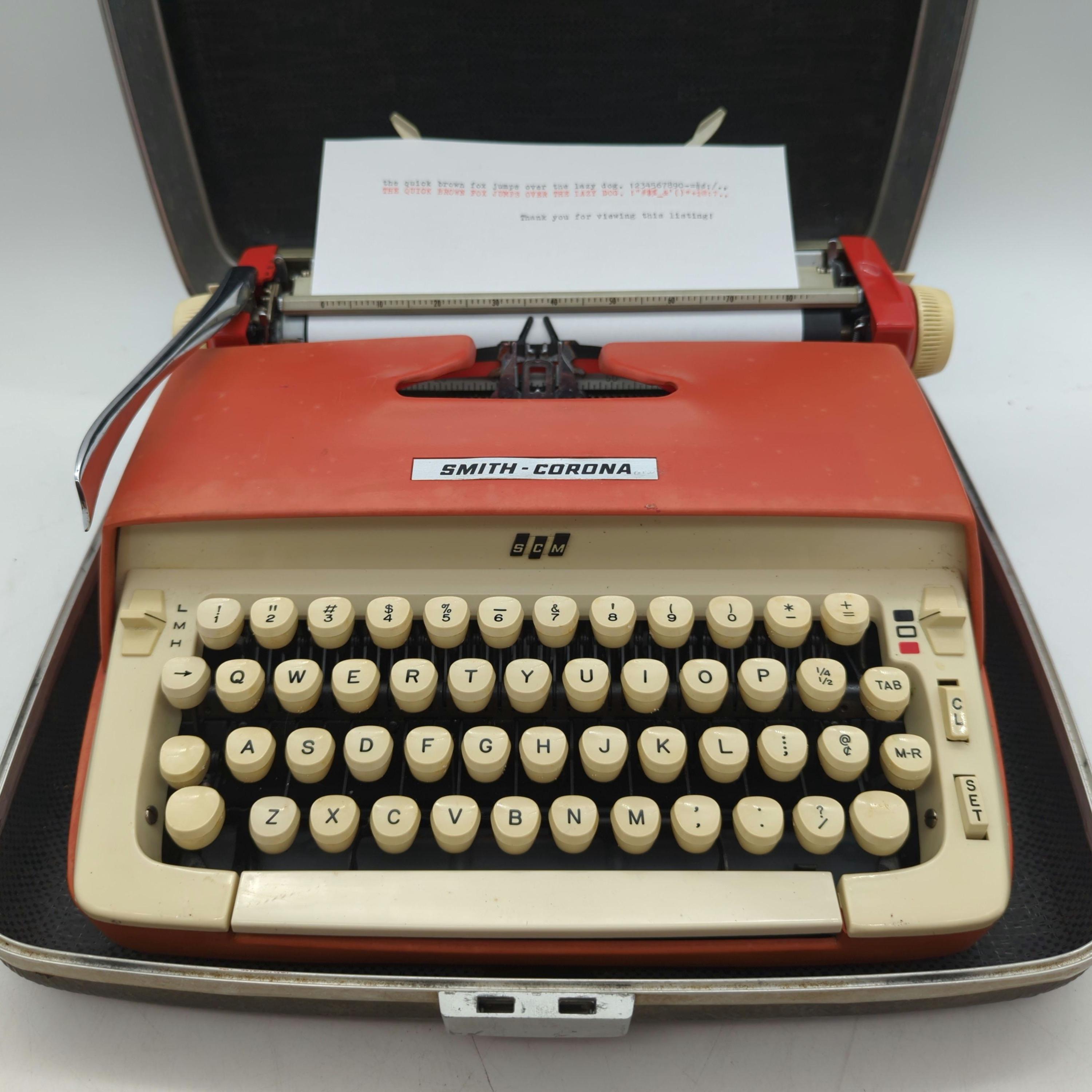 1960 Hunter Red Smith Corona Galaxie Manual Portable Typewriter 