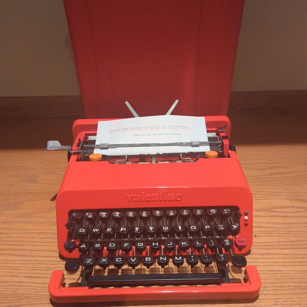 1971 Red Olivetti Valentine portable manual typewriter with case