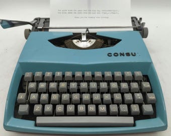 1979 Blue Brother Deluxe 240T Portable Manual Typewriter With