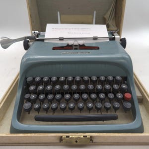 Cursive! 1962 Olivetti Studio 44 portable manual typewriter with case - script typeface!