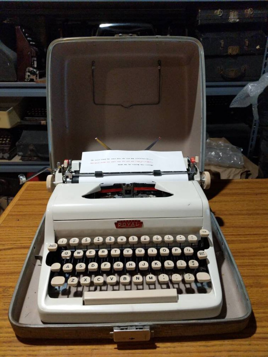1958 White Royal Quiet Deluxe Portable Typewriter With Case Etsy