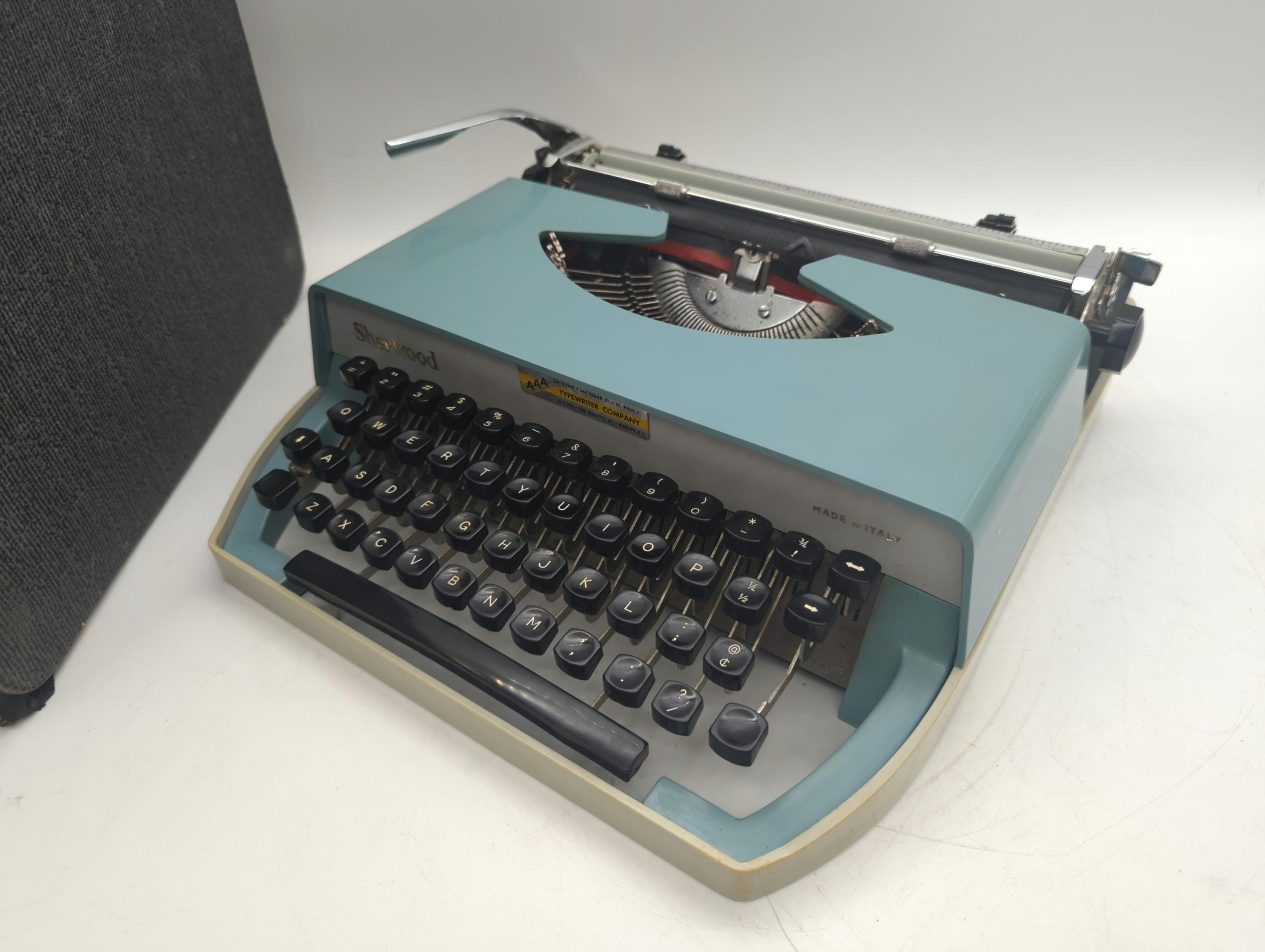 1960's Light Blue IMC Sherwood Portable Manual Typewriter
