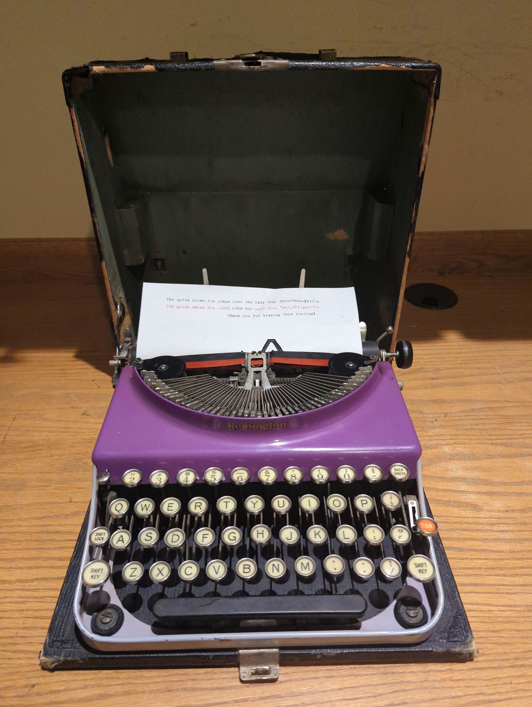 1929 Purple Remington Portable #3 Manual Typewriter With Case - Etsy