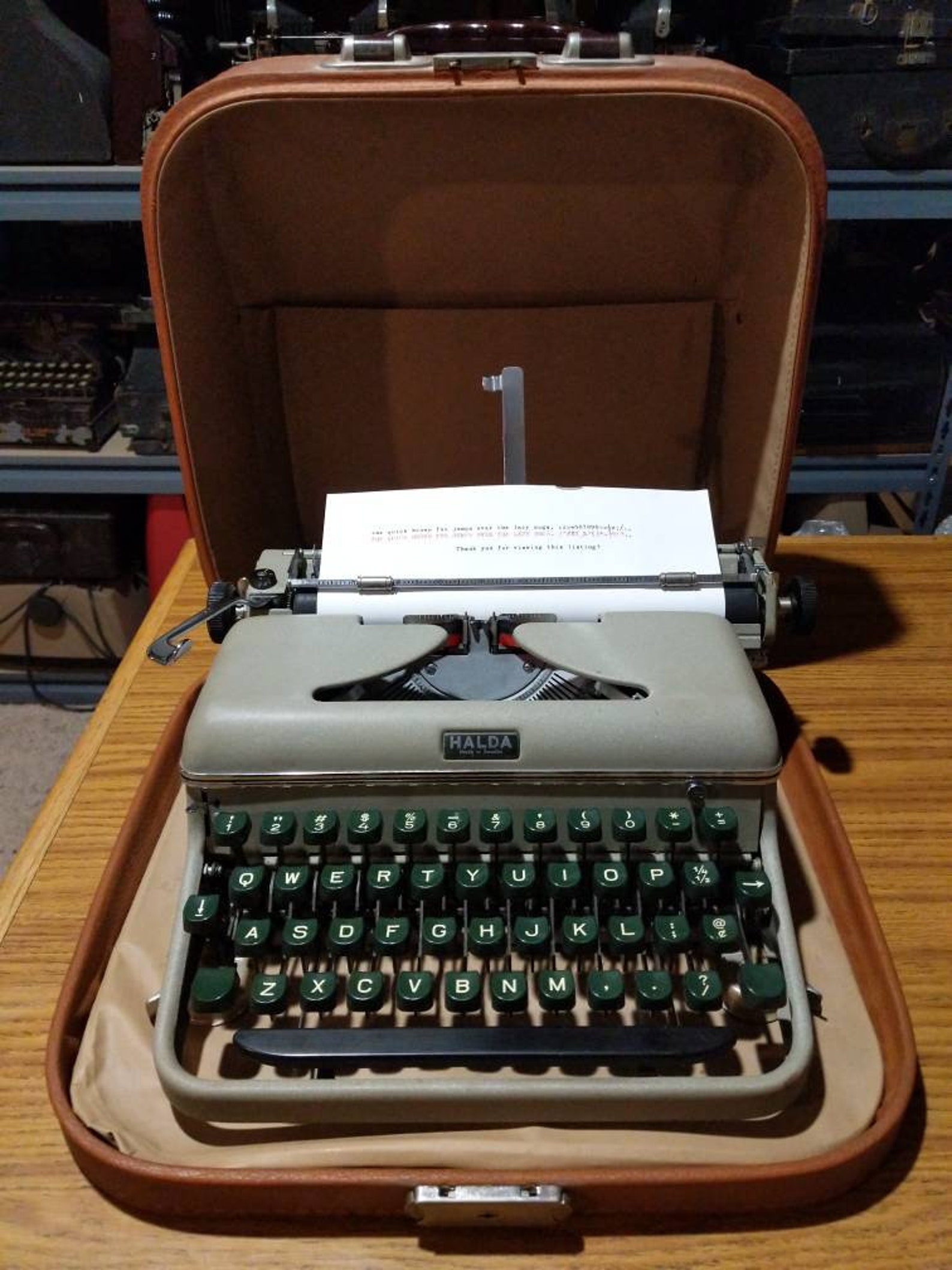 1958 Tan Halda P portable typewriter with case Etsy