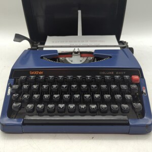 1979 Blue Brother Deluxe 240T Portable Manual Typewriter With