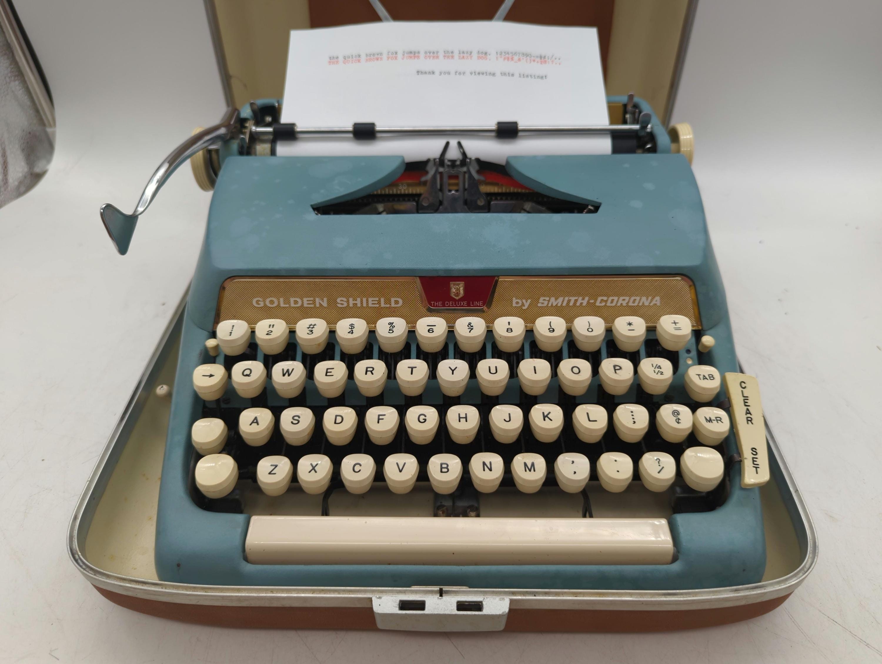 【USA製】希少 SMITH CORONA タイプライター 1960s Smith Corona Golden Shield Typewriter, Blue & Gold, With