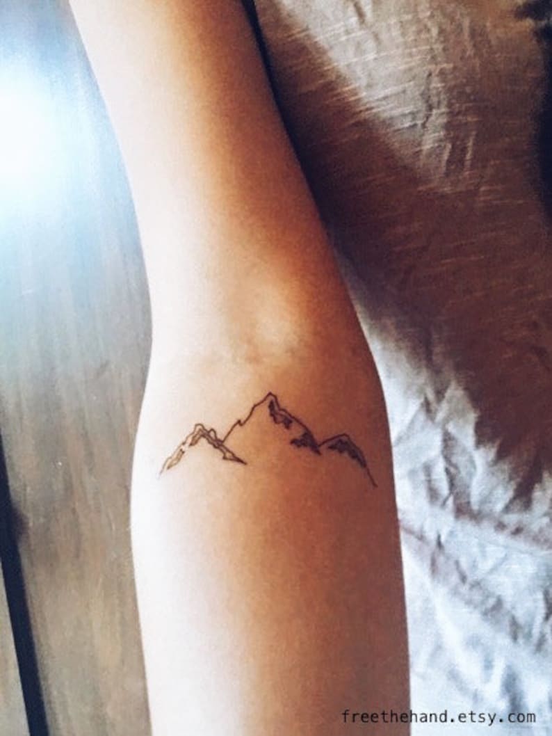 Berg Umriss temporäre Tattoo Set von 2 Etsy