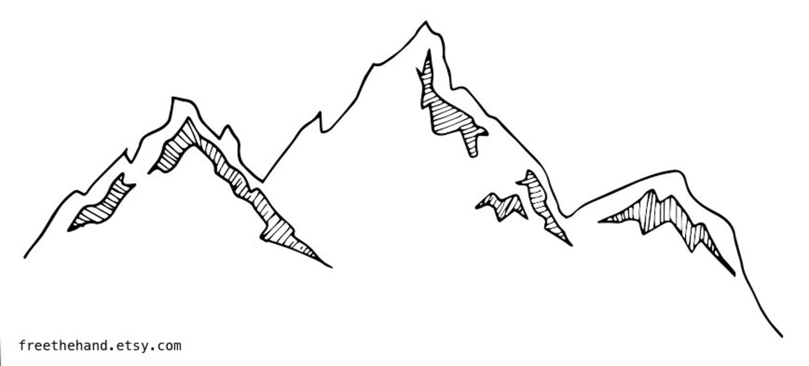 Berg Umriss temporäre Tattoo Set von 2 Etsy