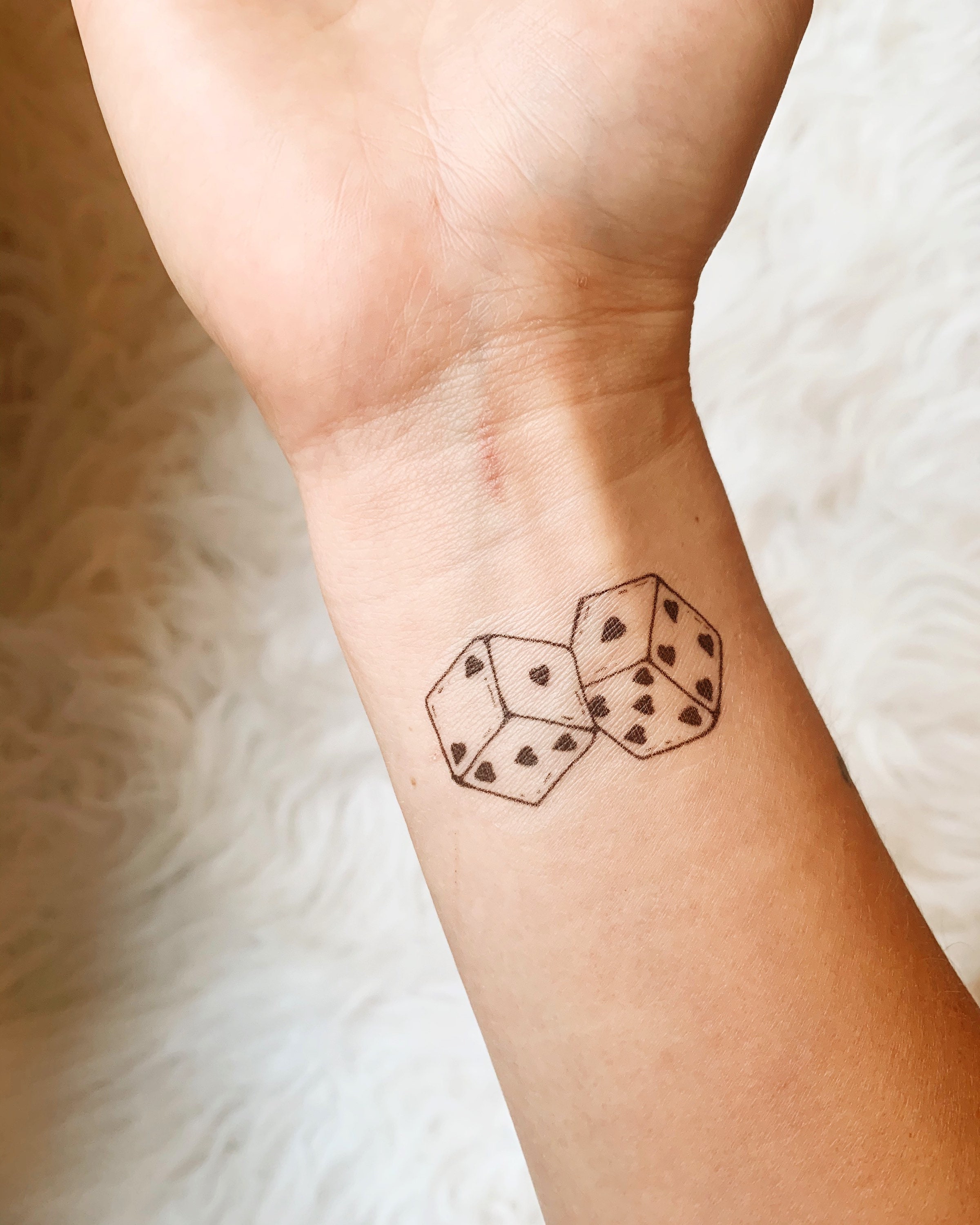Würfel der Herzen temporäre Tattoo Set von 2 Etsy