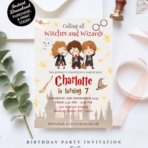 Rare Harry Potter Birthday Party Invitations - Your Presence is Requested -  8ct - Discontinued