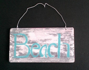 Wooden coastal sign beach plaque nautical wall art decoration