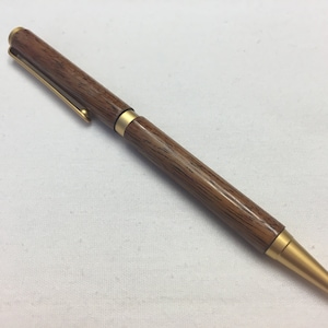 Kwila Slimline Pen B with Satin Gold Accents - Price Includes Shipping