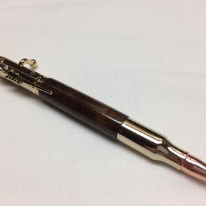 Texas Ebony 30 Caliber Bolt Action Pen With 24 kt. Gold Accents - Price Includes Shipping