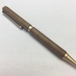 Kiaat Slimline Pen with Satin Gold Accents - Price Includes Shipping