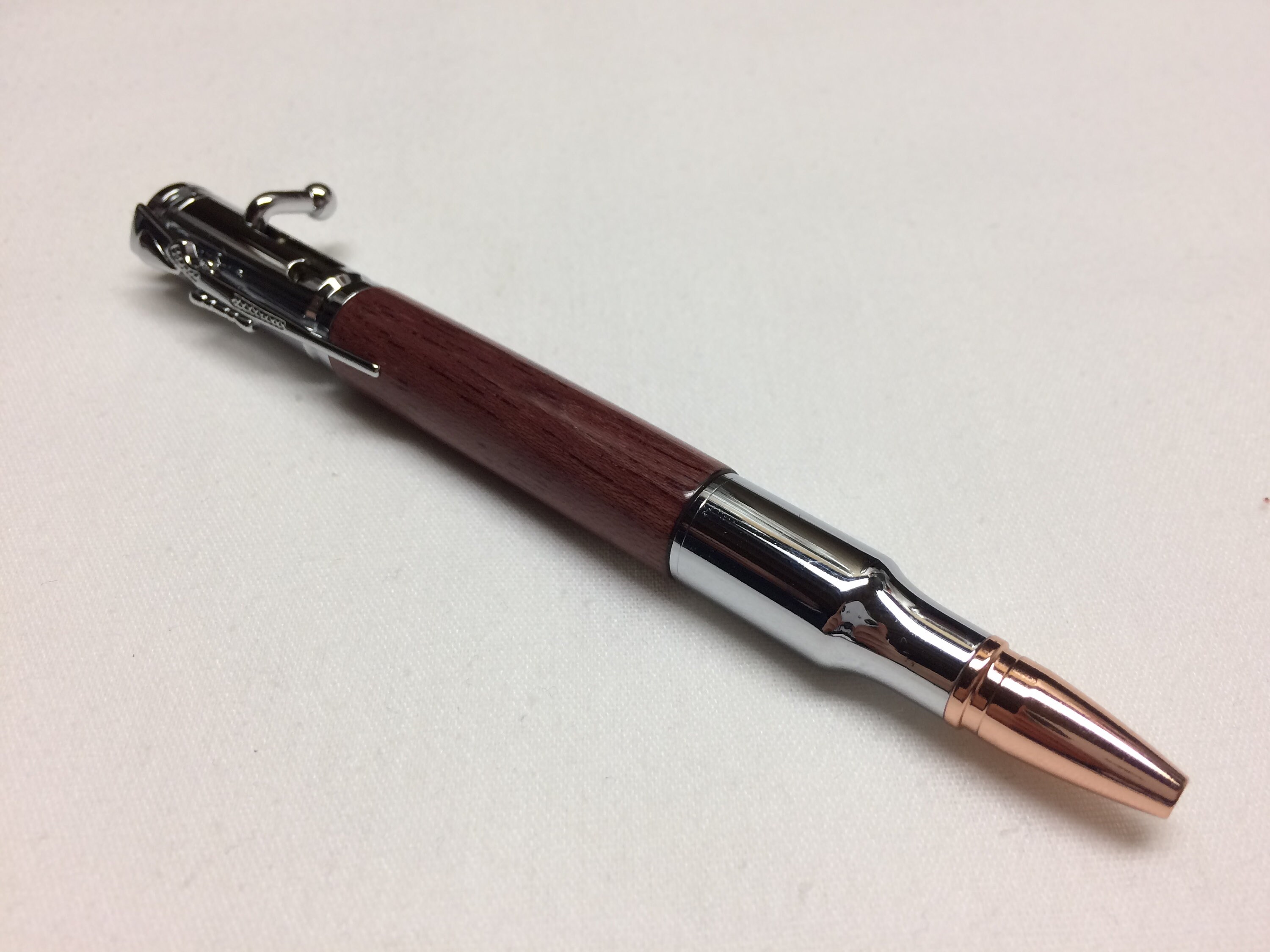 Purpleheart 30 Caliber Bolt Action Pen B With Chrome Accents Etsy