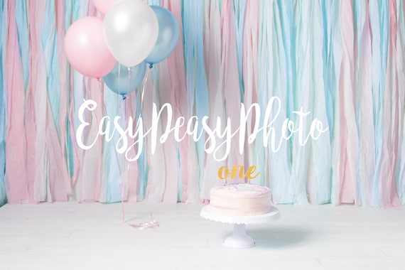 1er Anniversaire Un Gateau Smash Numerique Decor Fond Prop Etsy