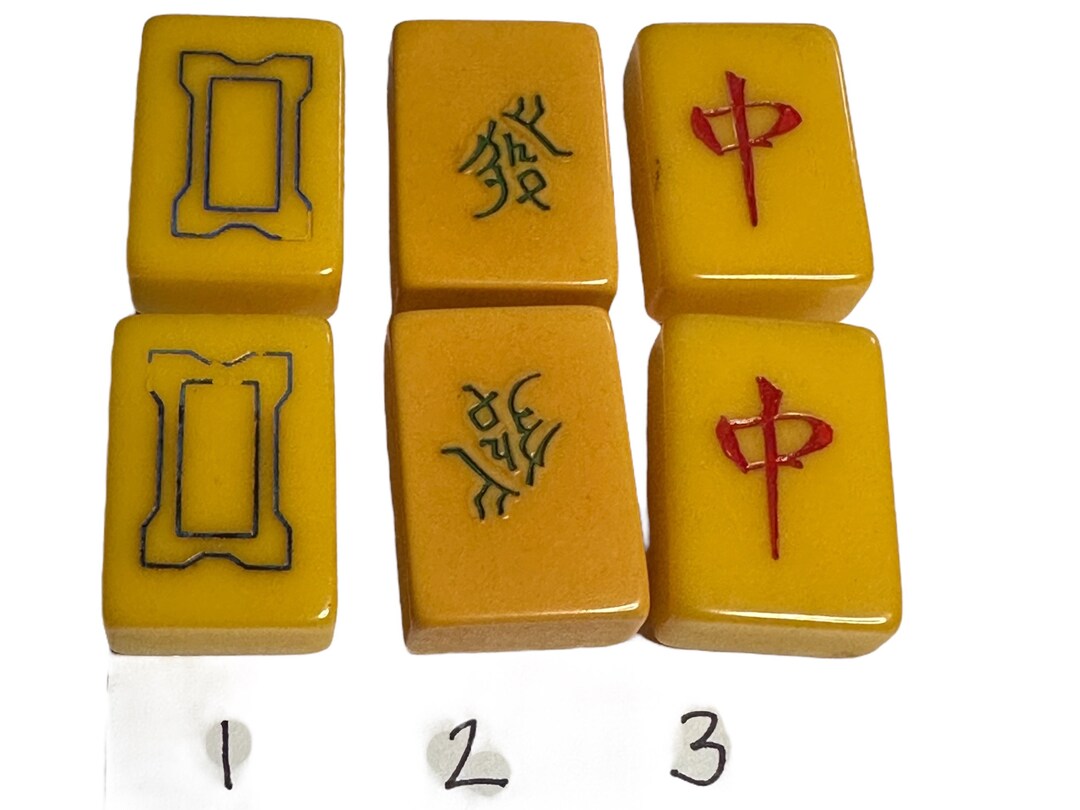 Vintage Bakelite Mah Jong Replacement Tiles – Beige/Off-White – Your Choice (Sold Separately)