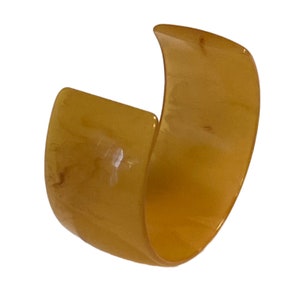 One  Marbled Yellow Wide C Shape Vintage Bakelite Findings Hoops