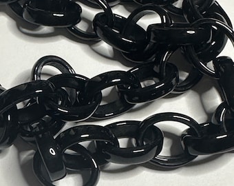 Vintage 18 inch Solid Black Acrylic Lucite Chain