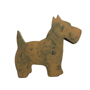 Vintage Rare Marbled Black and Cream Bakelite Scottie Pin Finding