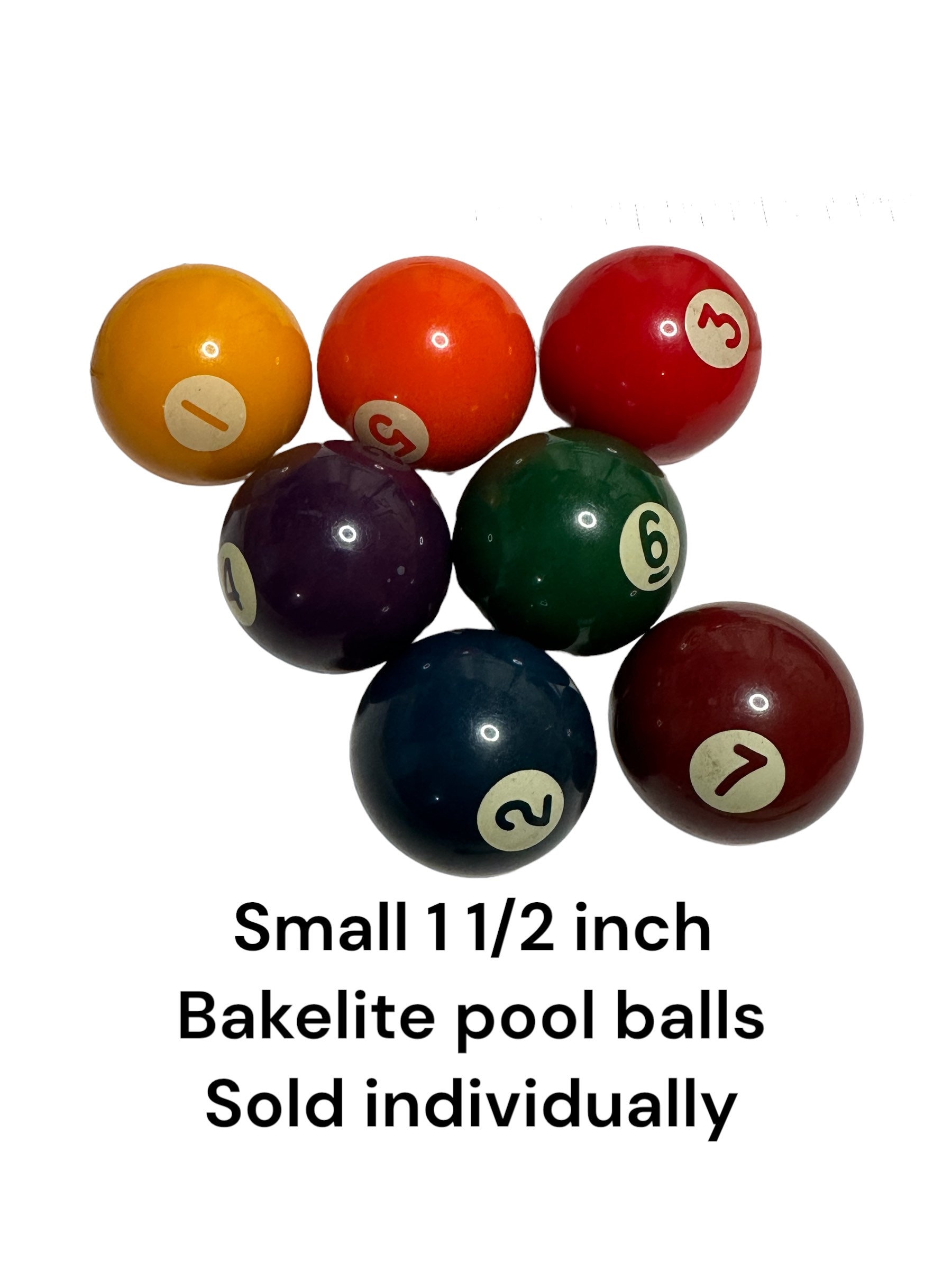 Rare Vintage Bakelite Mini Pool Balls 1 1/2in Crafts or Replacement