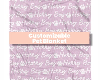 Personalized Pet Blanket | Repeated Name Blanket | Plush Pet Blanket, Dog Blanket, Puppy Name Blanket, Custom Dog Blanket, Gift | MD1002